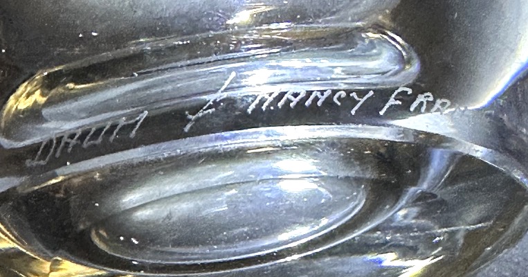 DAUM Nancy France vase à anses en cristal 1950 signé en très bon état-photo-4