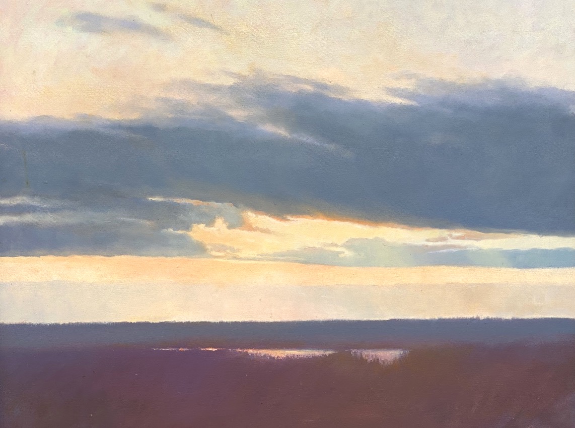 Belva Ann Prycel American Artist  Large Oil Painting, *evening Tide*; Signed -photo-2