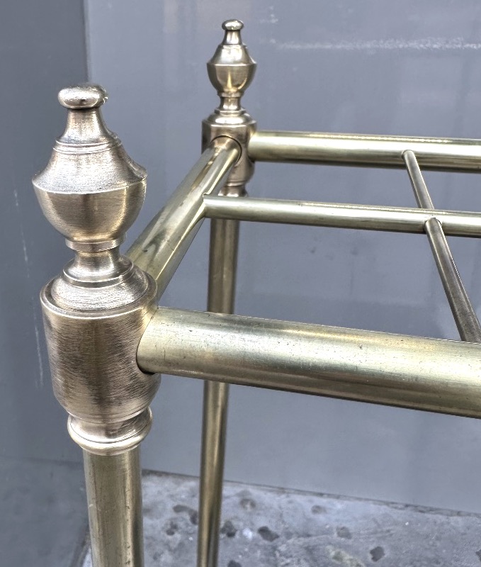 19th-century Polished Brass Umbrella And Cane Stand With 6 Compartments -photo-4