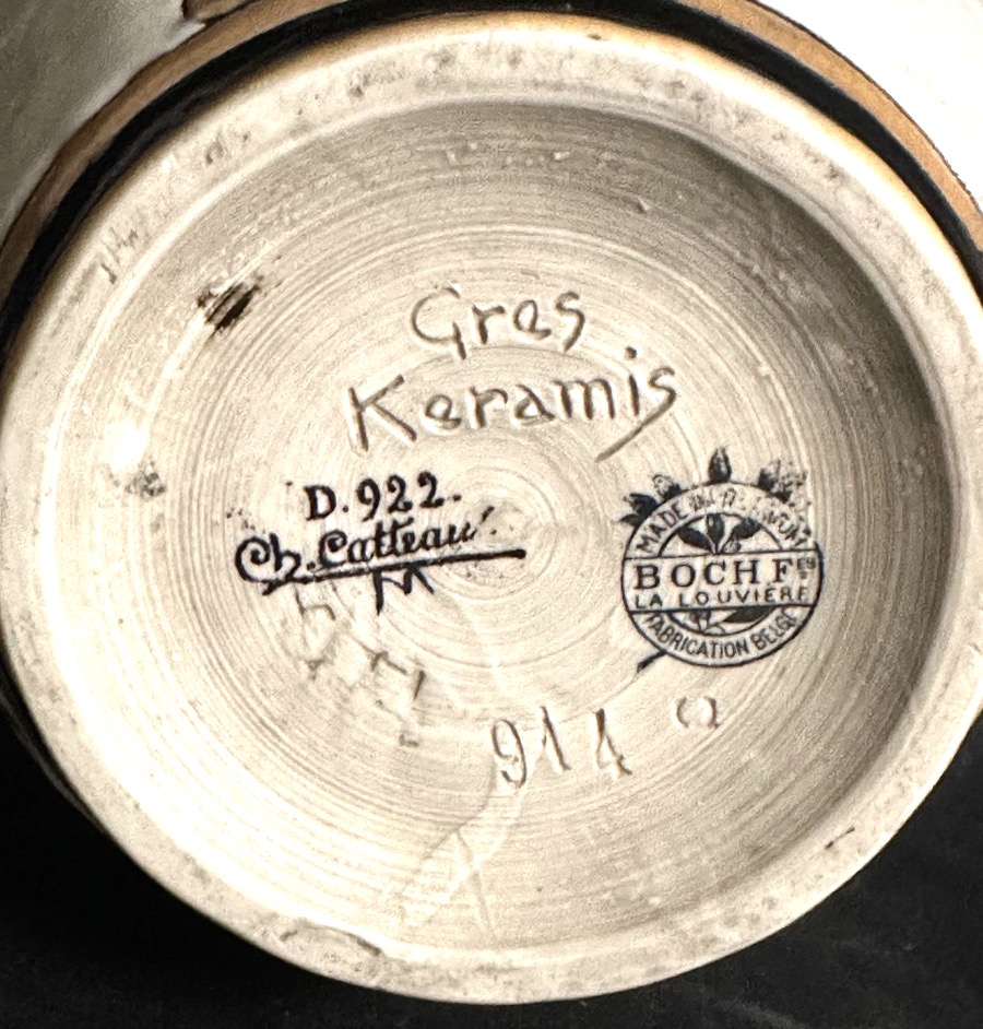 Charles CATTEAU grand vase Keramis BOCH Frères La Louvière D922 Grès signé-photo-3