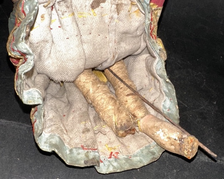 Santon Napolitain XVIIIe en terre cuite et soie yeux en verre Crèche-photo-5