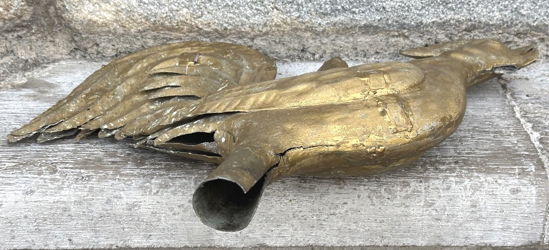 Ancien coq de clocher girouette XIXe en zinc doré Art populaire-photo-4