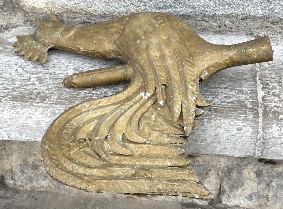 Ancien coq de clocher girouette XIXe en zinc doré Art populaire-photo-1