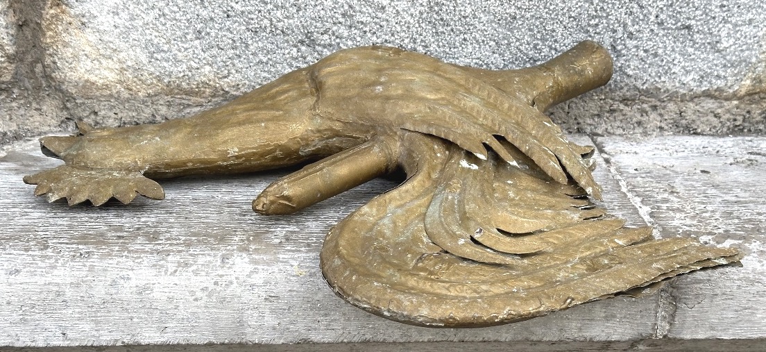 Ancien coq de clocher girouette XIXe en zinc doré Art populaire-photo-2