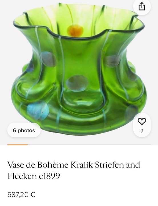 Vase KRALIK en verre vert irisé Loetz Art Nouveau -photo-3