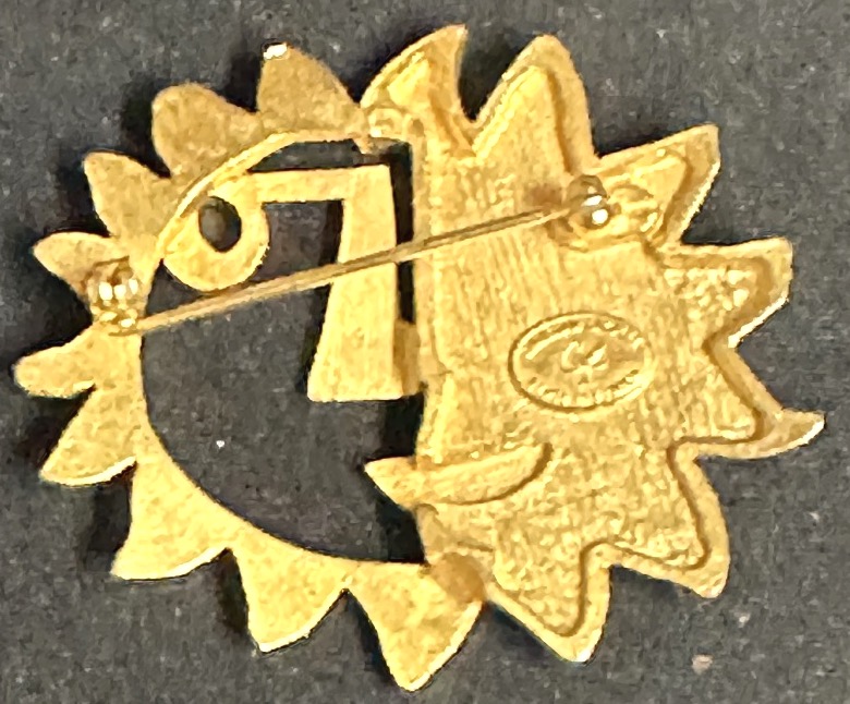 Christian Lacroix Vintage Modernist-style Stylized Sun Brooch-photo-2