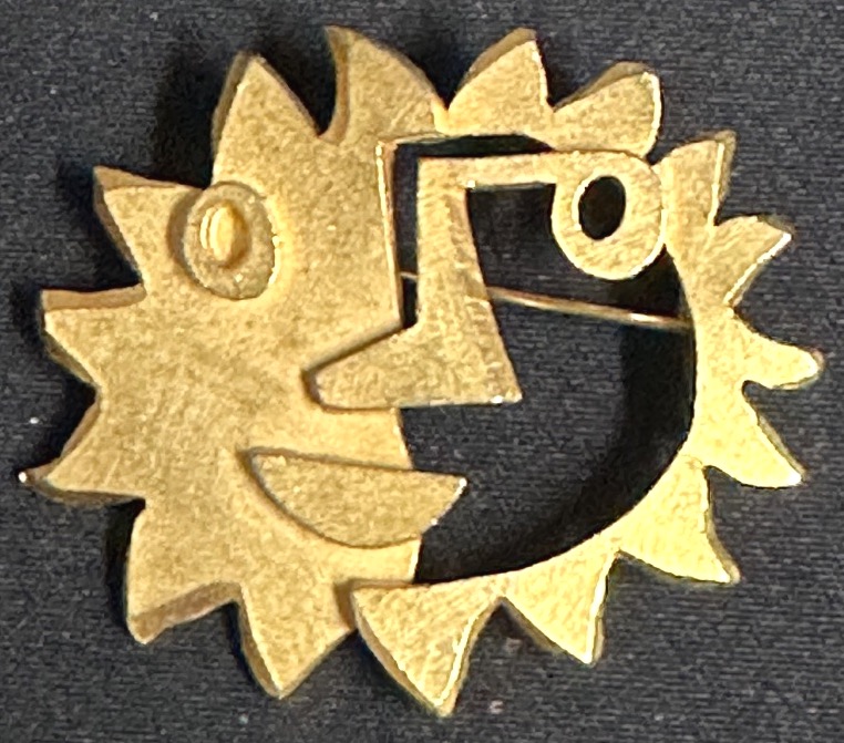 Christian Lacroix Vintage Modernist-style Stylized Sun Brooch-photo-1