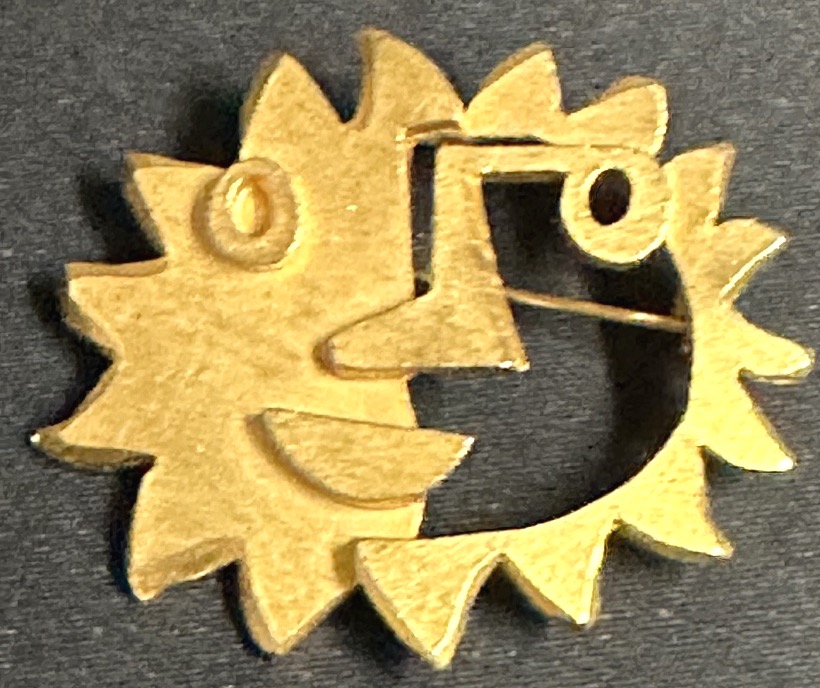 Christian Lacroix Vintage Modernist-style Stylized Sun Brooch