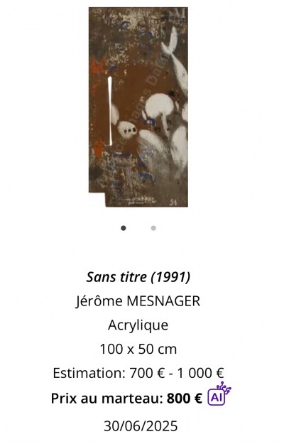 Jérôme MESNAGER Huile sur bois Homme en blanc Street Art Groupe Zig Zag -photo-4
