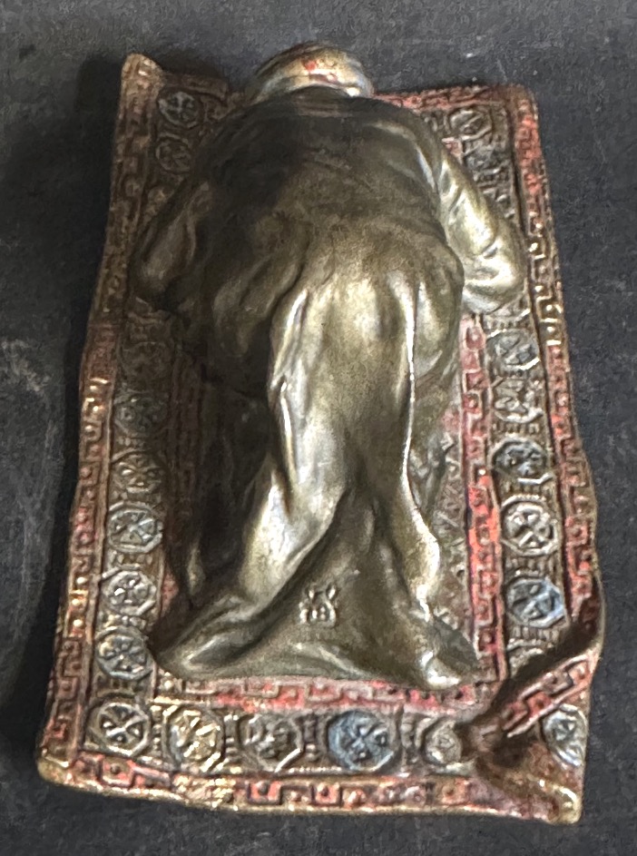 Franz Xavier BERGMANN 1861-1936 LA PRIÈRE bronze de Vienne orientaliste signé Namaz arabe Islam-photo-3