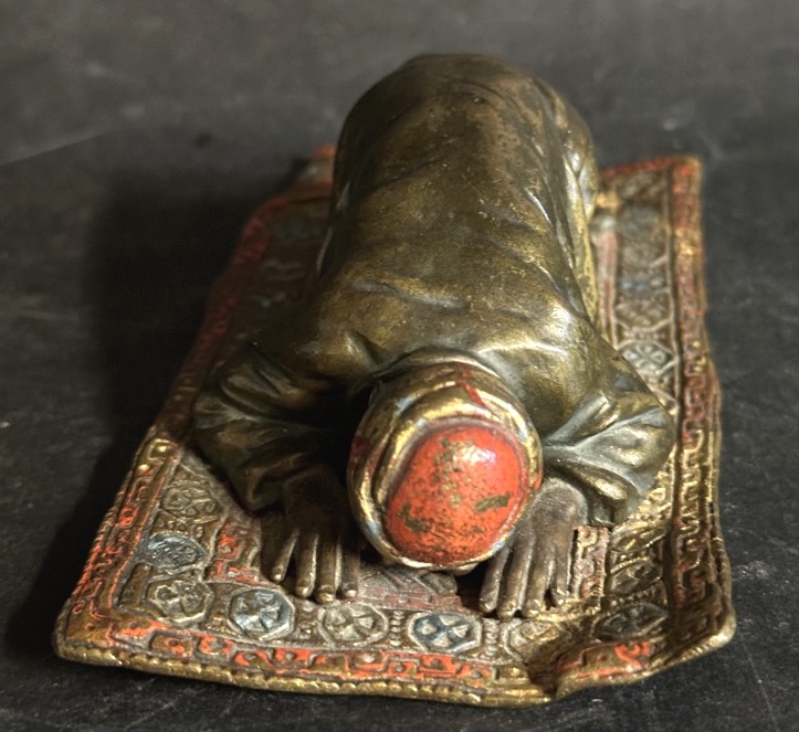 Franz Xavier BERGMANN 1861-1936 LA PRIÈRE bronze de Vienne orientaliste signé Namaz arabe Islam-photo-4