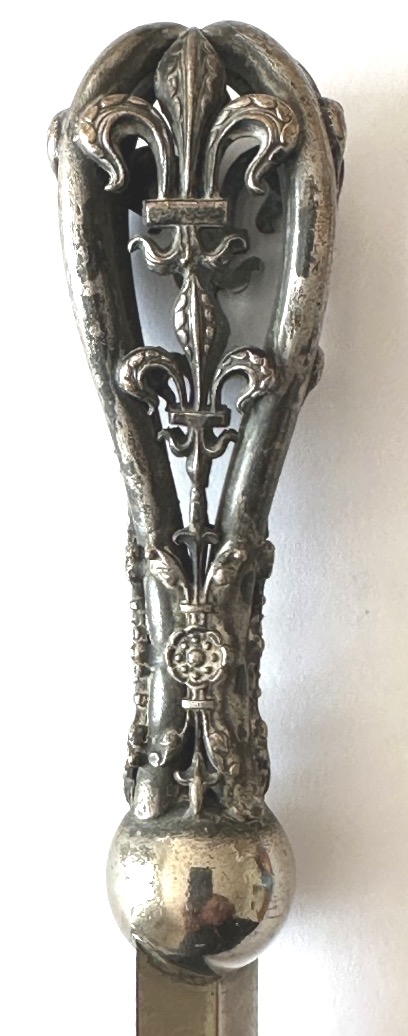 Rare coupe papier fin 19e FLEUR DE LYS Royauté ouvre lettre coupe-papier