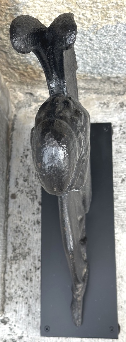 Important ANGE ANNONCIATEUR sculpture 19e en fonte sur base -photo-1