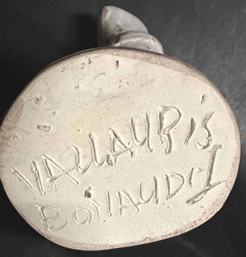 Francis BONAUDI Vallauris Rare pichet PIED en faïence verseuse cruche-photo-3