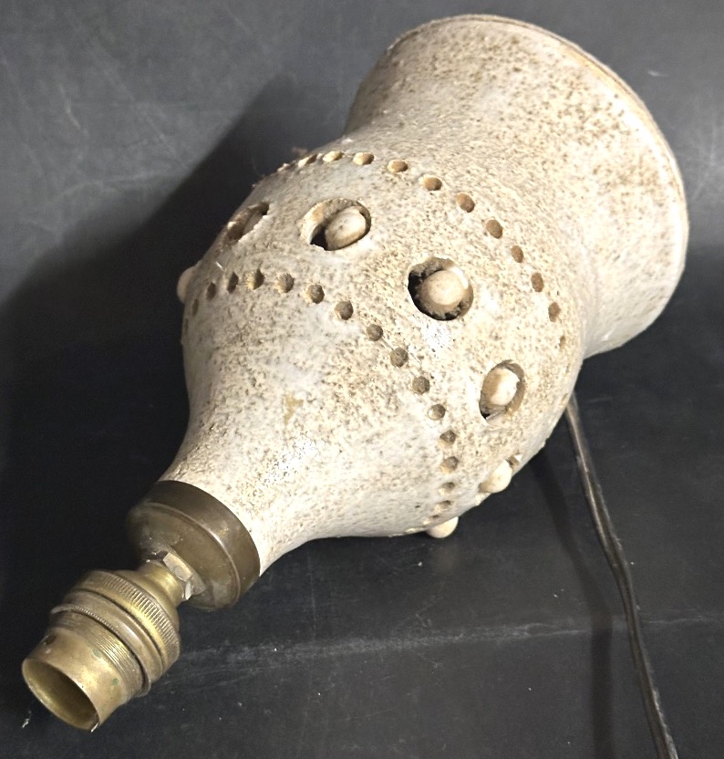 Georges PELLETIER 1938-2024 pied de lampe en céramique ajourée 1960 en très bon état-photo-4