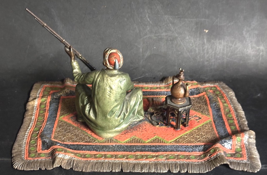 Grand bronze de Vienne époque 1900 Franz Xavier BERGMANN oriental Avant la fantasia -photo-2