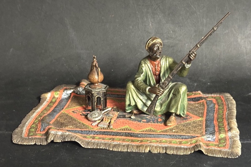 Grand bronze de Vienne époque 1900 Franz Xavier BERGMANN oriental Avant la fantasia 