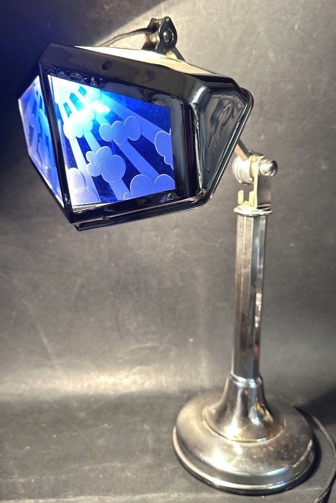 Grande lampe PIROUETT Art déco Verres nuages 1930-photo-7