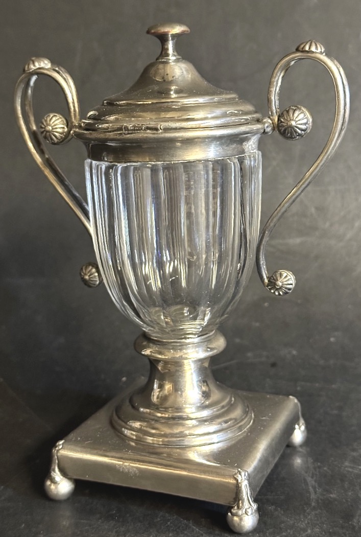 Mustard Jar, Circa 1830, By Charles Balaine, Silversmith; Silver-plated; Paris; Cut Crystal -photo-2