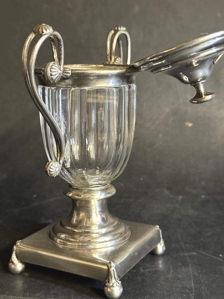 Mustard Jar, Circa 1830, By Charles Balaine, Silversmith; Silver-plated; Paris; Cut Crystal -photo-4