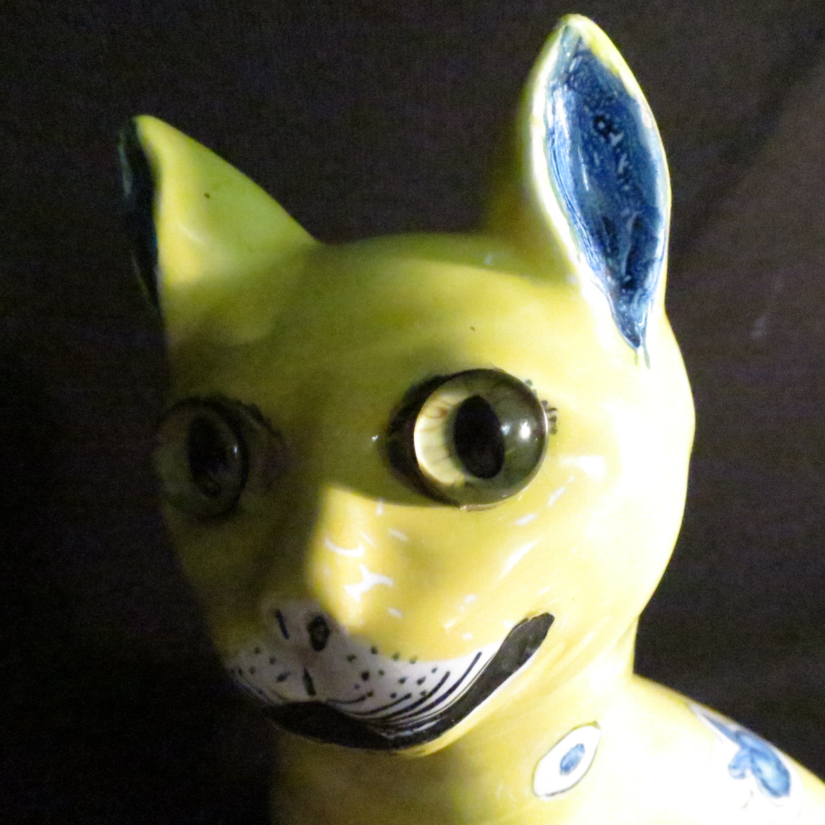 Emile GallÉ Cat In Glazed Faience Art Nouveau Hearts In Very Good Condition-photo-6