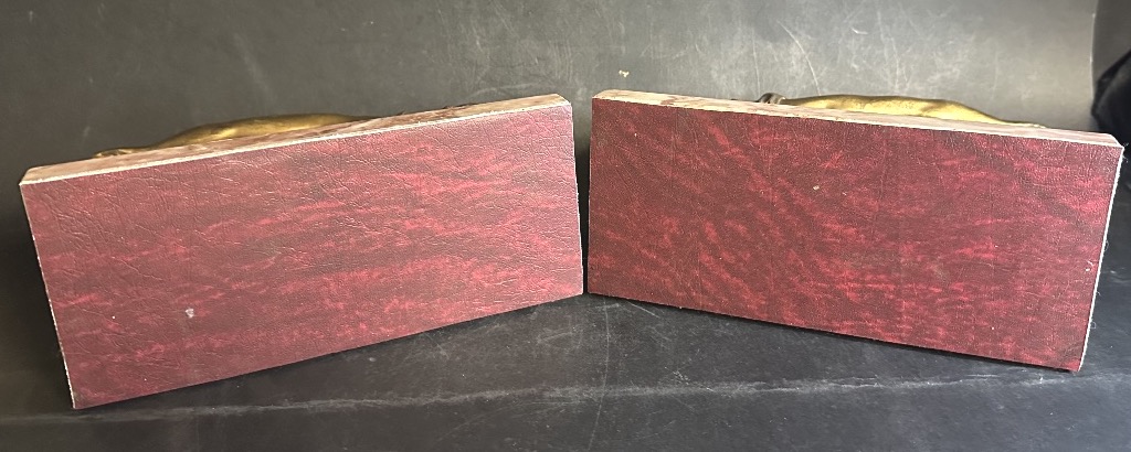 Pair Of Art Deco Bookends From The 1930s With A Golden Patina -photo-5
