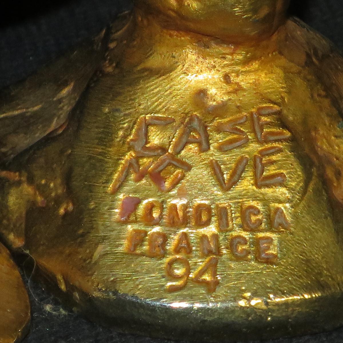 Pierre CASENOVE paire de lampes bougeoirs OISEAUX en bronze doré FONDICA -photo-3