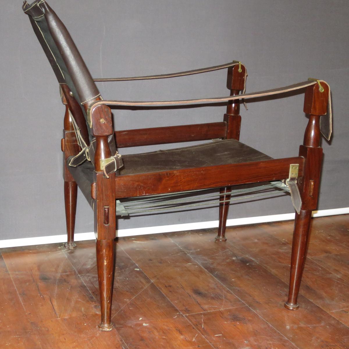 Kaare KLINT fauteuil SAFARI en cuir et palissandre-photo-2