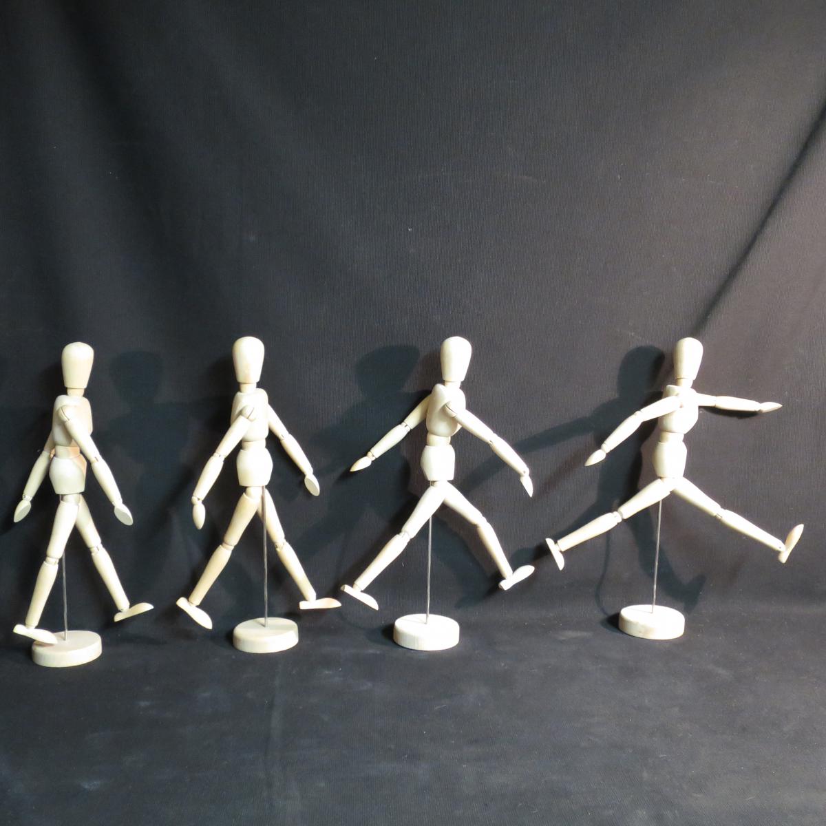 X4 Mannequins Of Study For Articulated Wood Artist Mannequin