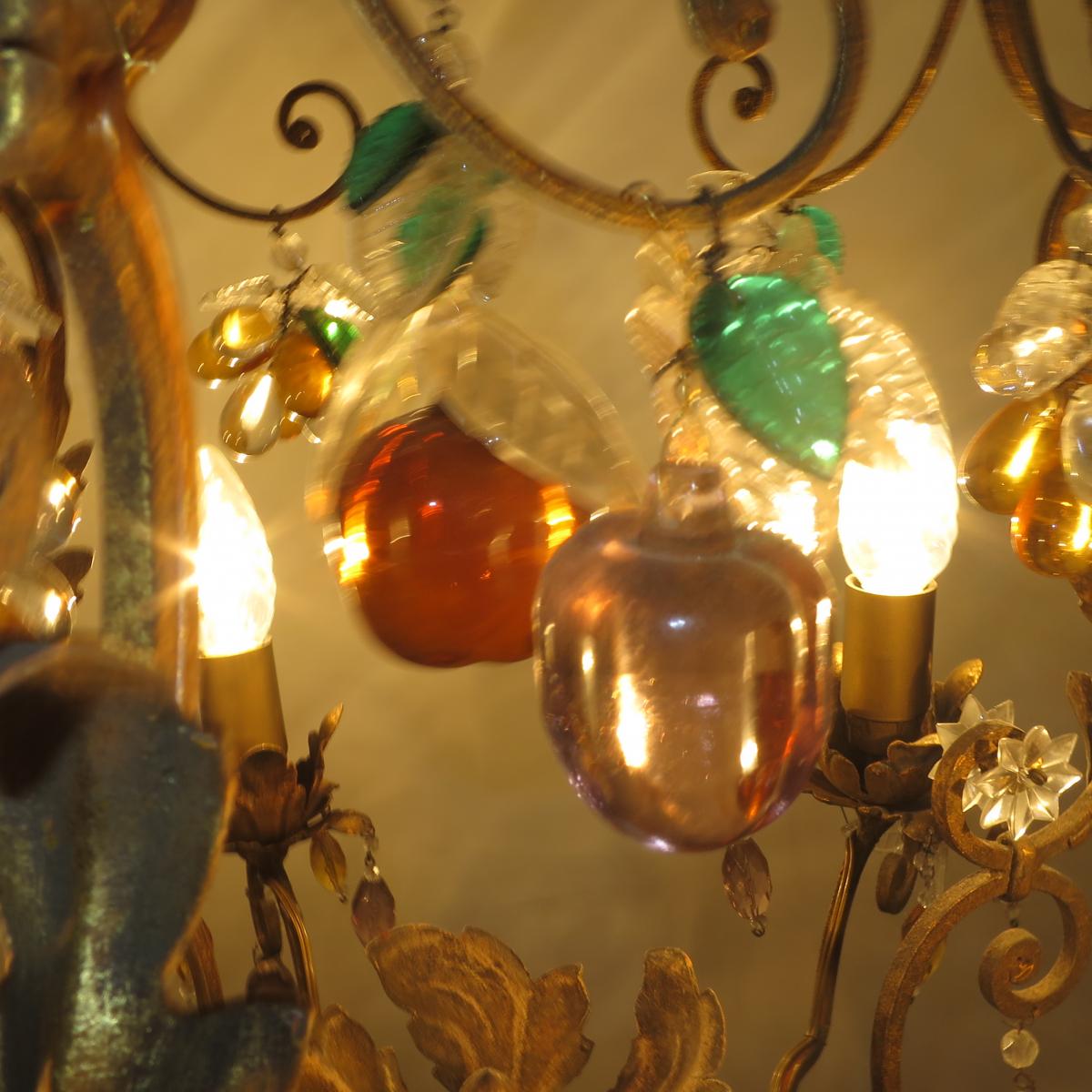 Chandelier Baguès In Patina Gold And Fruit Color Crystal-photo-6