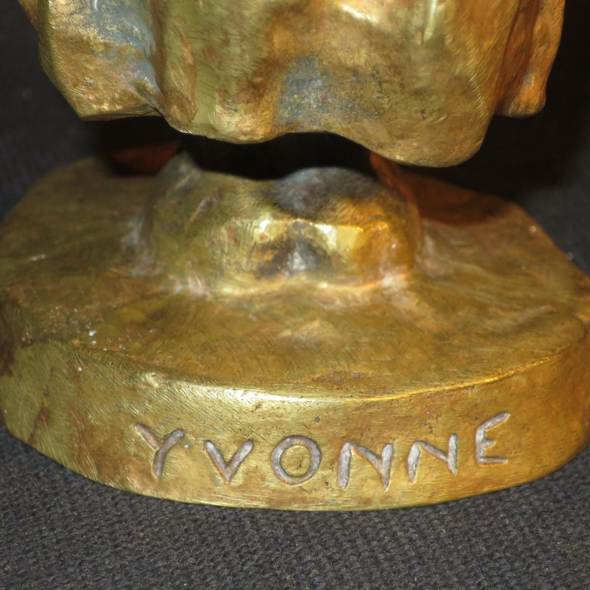 Ruth Milles Statue En Bronze Yvonne Titré Et Signé Suède Pont Aven-photo-4