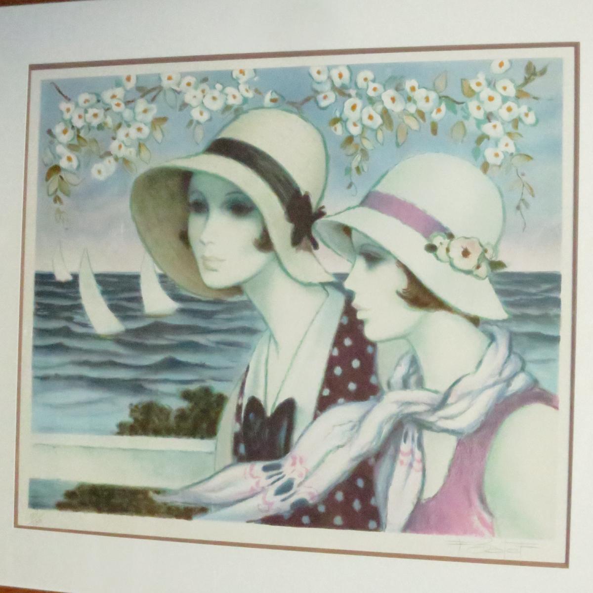 François Batet (1921-2015) Elegant The Grand Regatta Lithograph Framed-photo-3