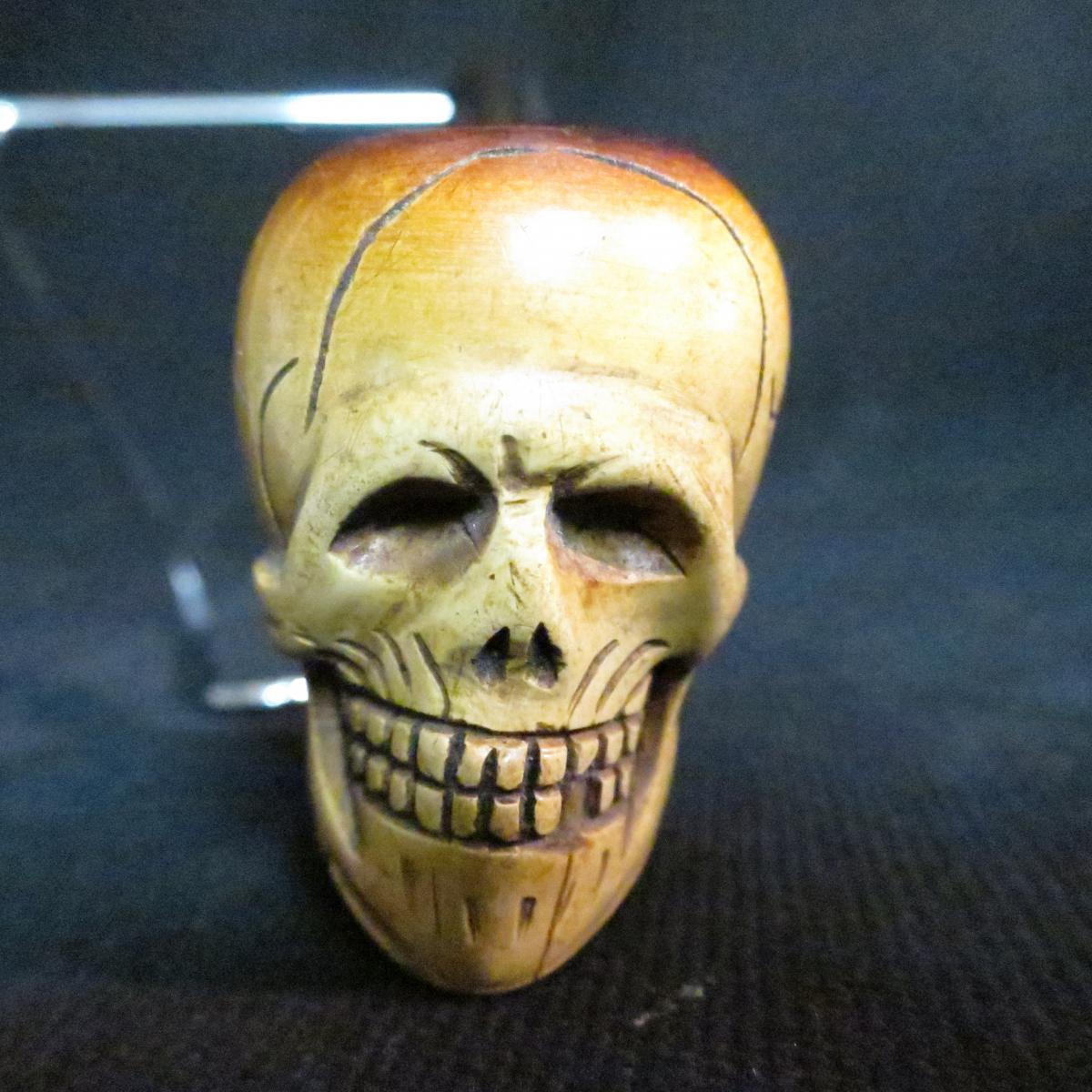 Curious Pipe Vanity Skull Skull In Foam Late Nineteenth Memento Mori-photo-4