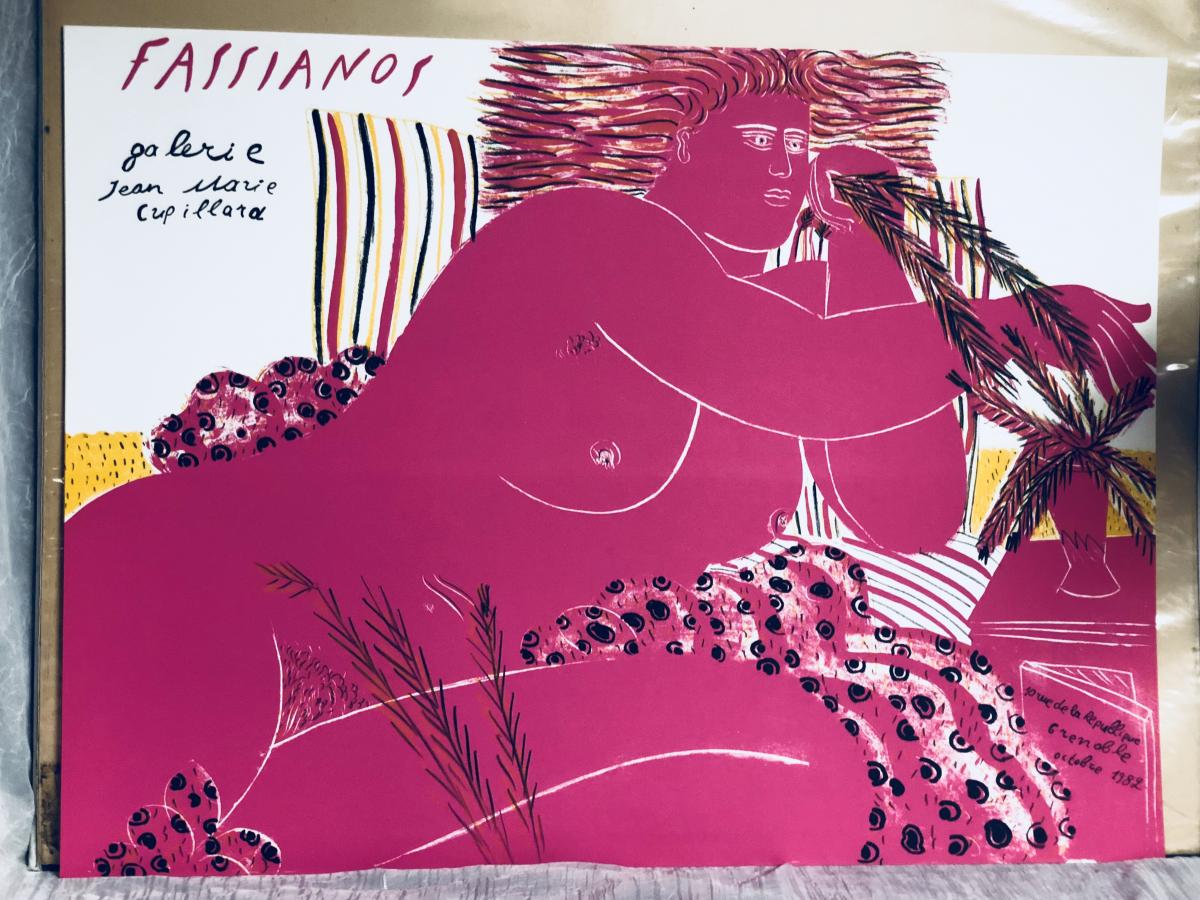 Alecos Fassianos Big Original Serigraph 1982 Greek Artist Perfect Condition -photo-2