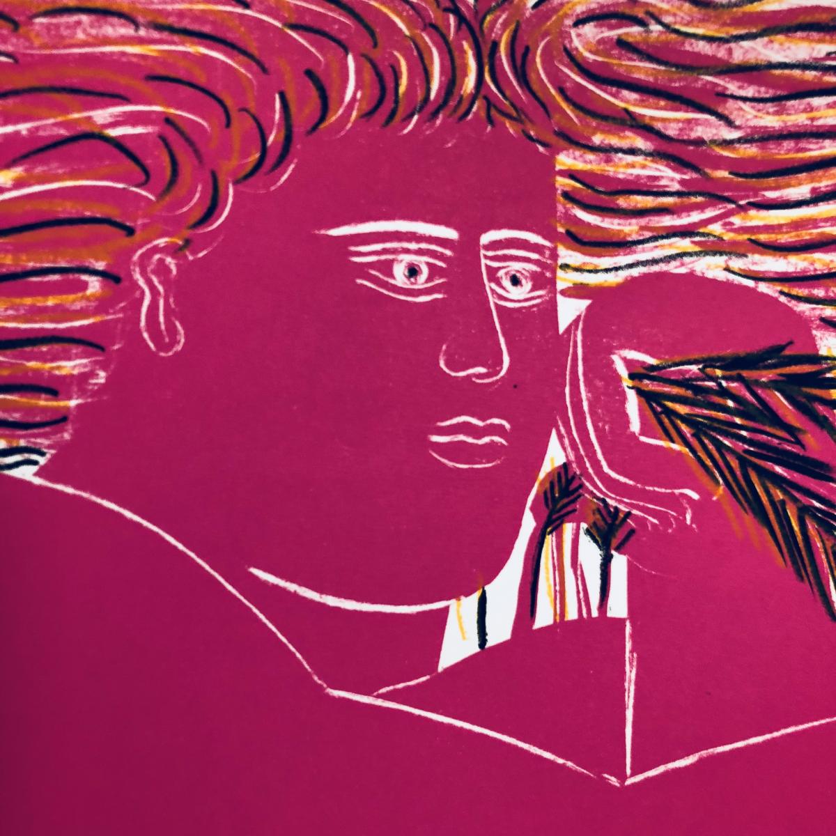 Alecos Fassianos Big Original Serigraph 1982 Greek Artist Perfect Condition -photo-6