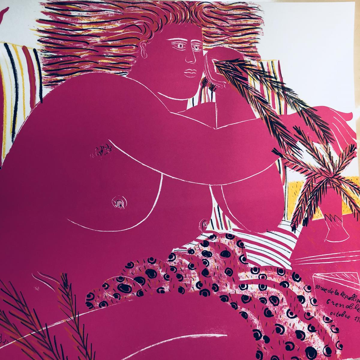 Alecos Fassianos Big Original Serigraph 1982 Greek Artist Perfect Condition -photo-7