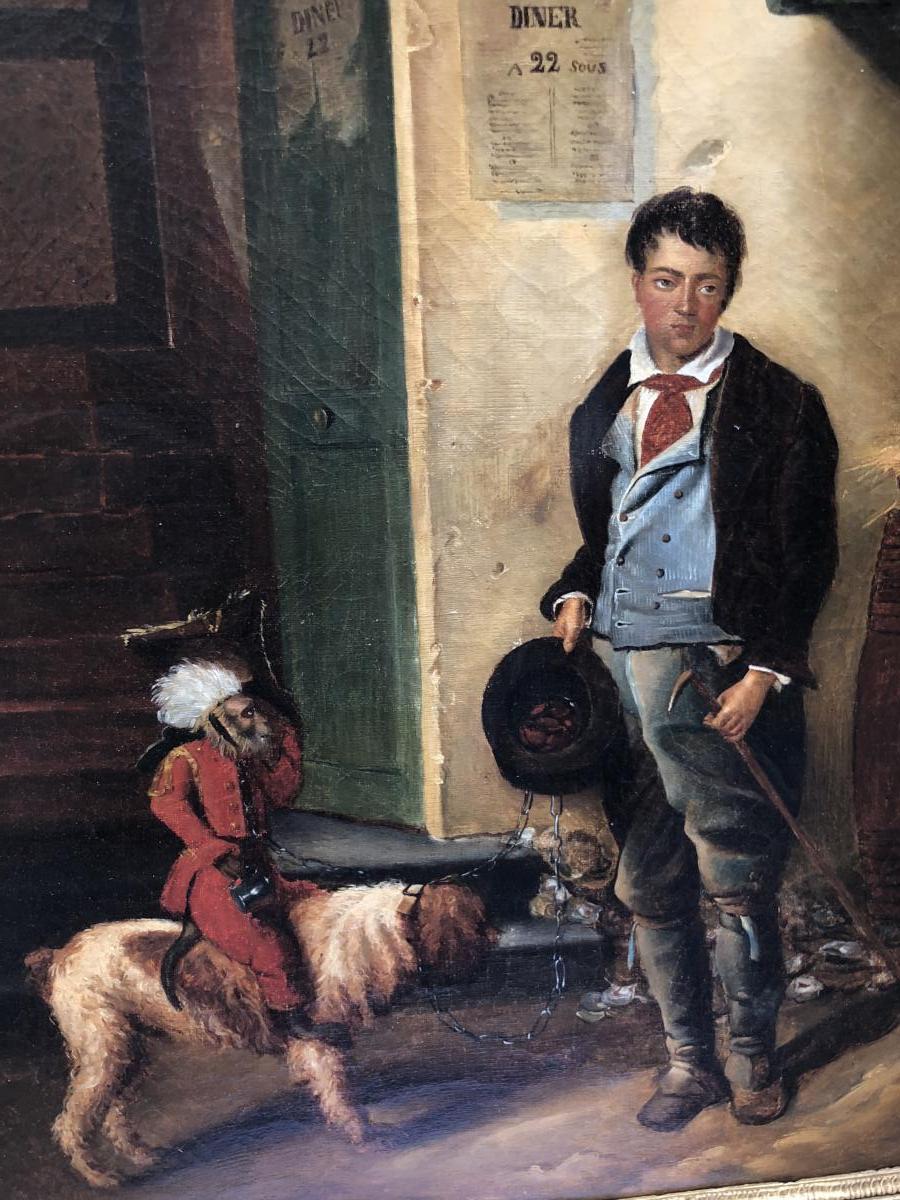 Alexandre Gabriel Decamps In The Taste Young Beggar Monkey Operator Nineteenth Oil On Canvas