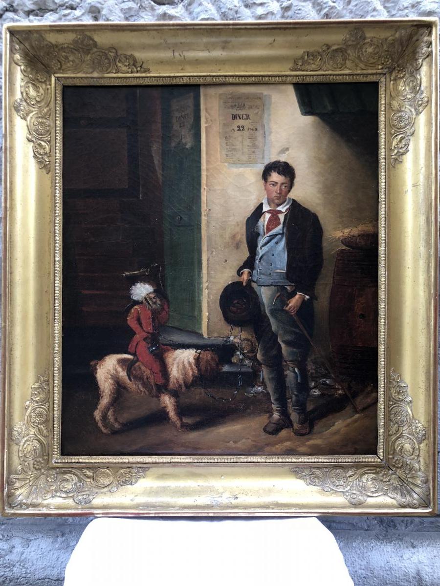 Alexandre Gabriel Decamps In The Taste Young Beggar Monkey Operator Nineteenth Oil On Canvas-photo-2