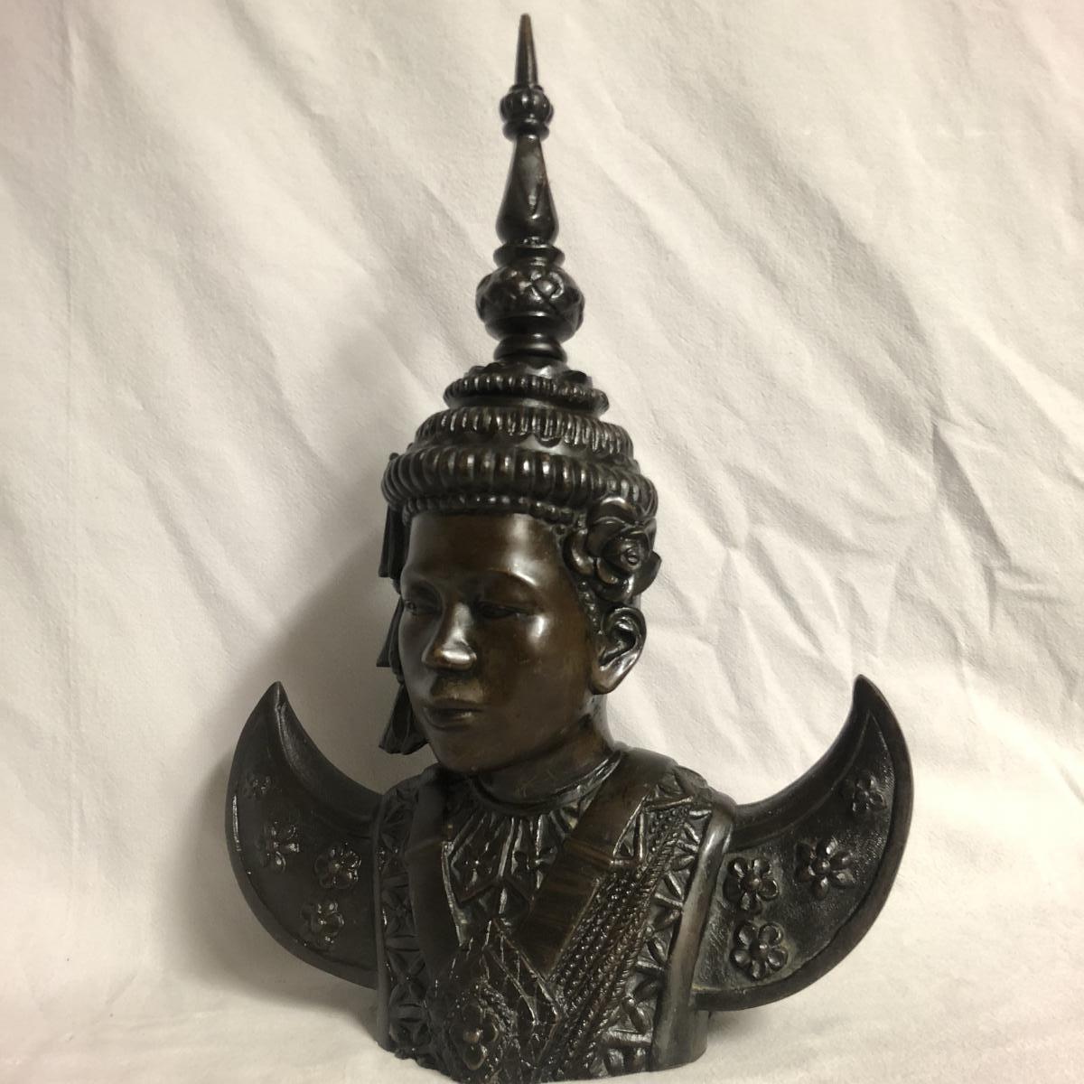 Grand Bronze Vietnam Indochine 45 Cm Late Nineteenth Early Twentieth-photo-4