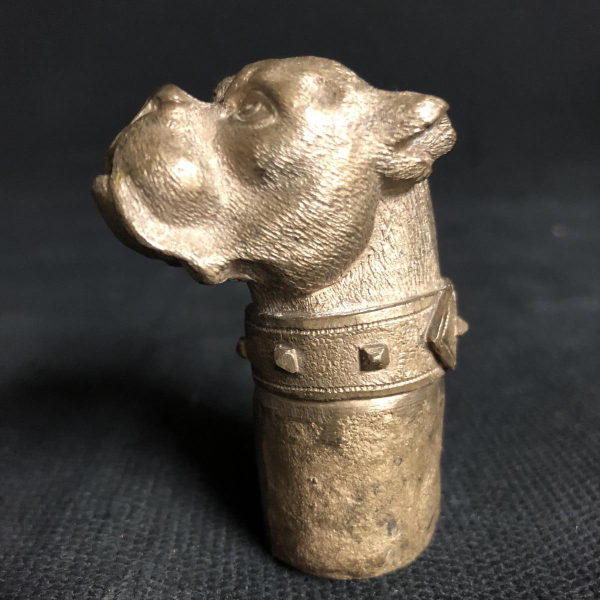 Bronze Bulldog Sculpture Dog Bulldog Cane Knob Or Paper Press