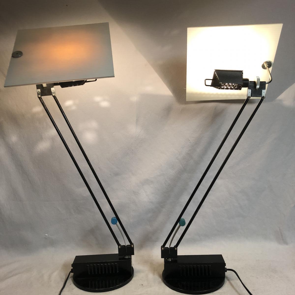 Sacha Ketoff Pair Of Articulated Lamps Model Wo 1985 Publisher Aluminor Lamp Wo-photo-2