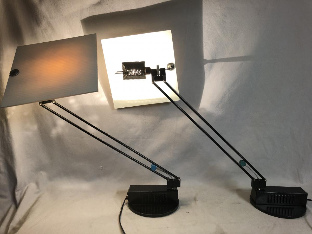 Sacha Ketoff Pair Of Articulated Lamps Model Wo 1985 Publisher Aluminor Lamp Wo-photo-3