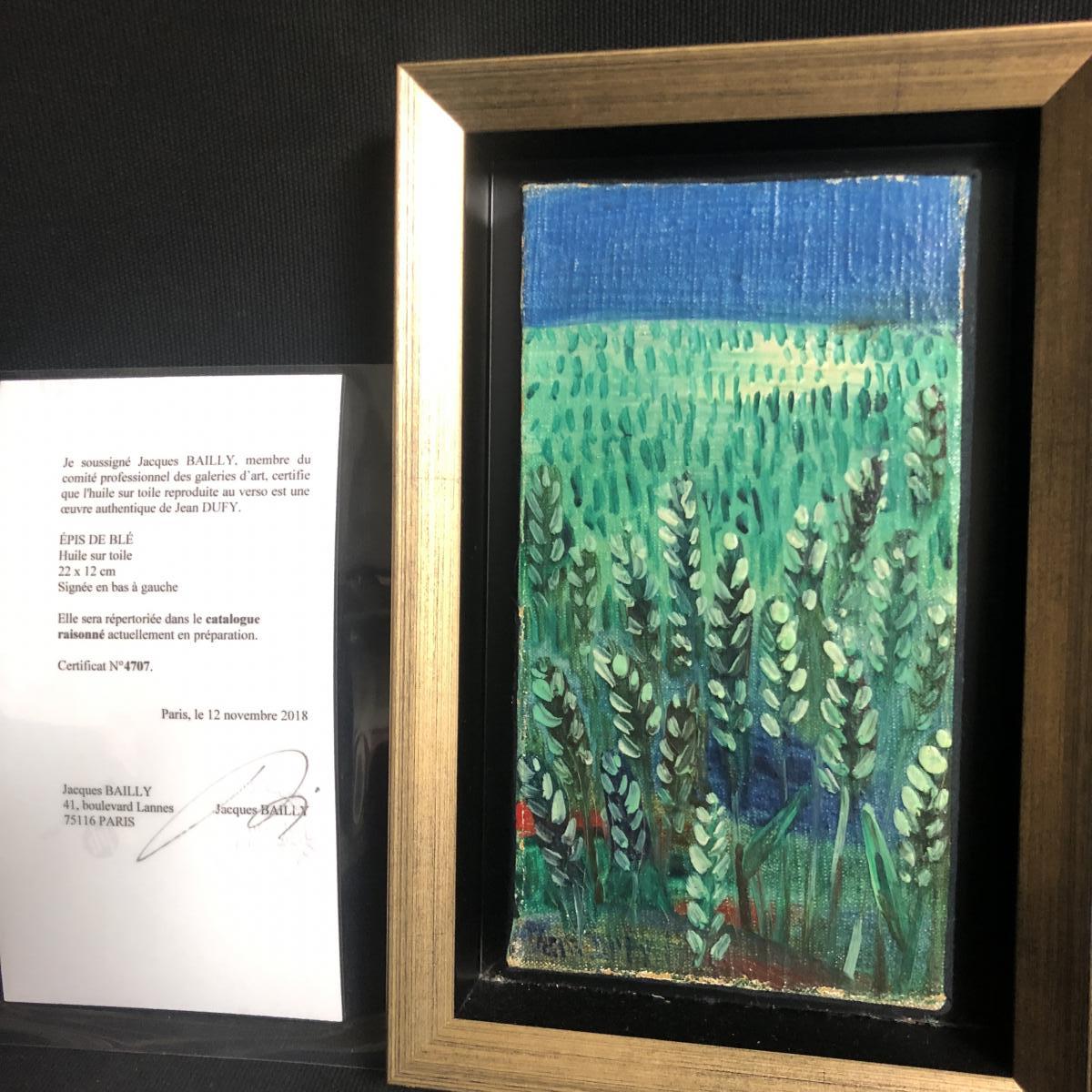 Jean Dufy 1888-1964 Oil On Canvas Catalog Raisonné Ears Of Wheat Signed Expertise