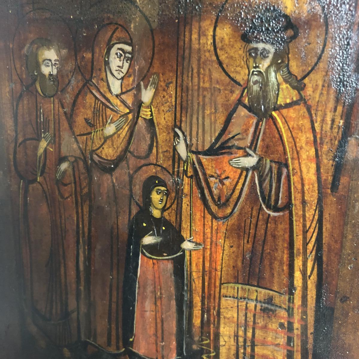 Icon On Wood Panel Eighteenth / Nineteenth Russian Greek