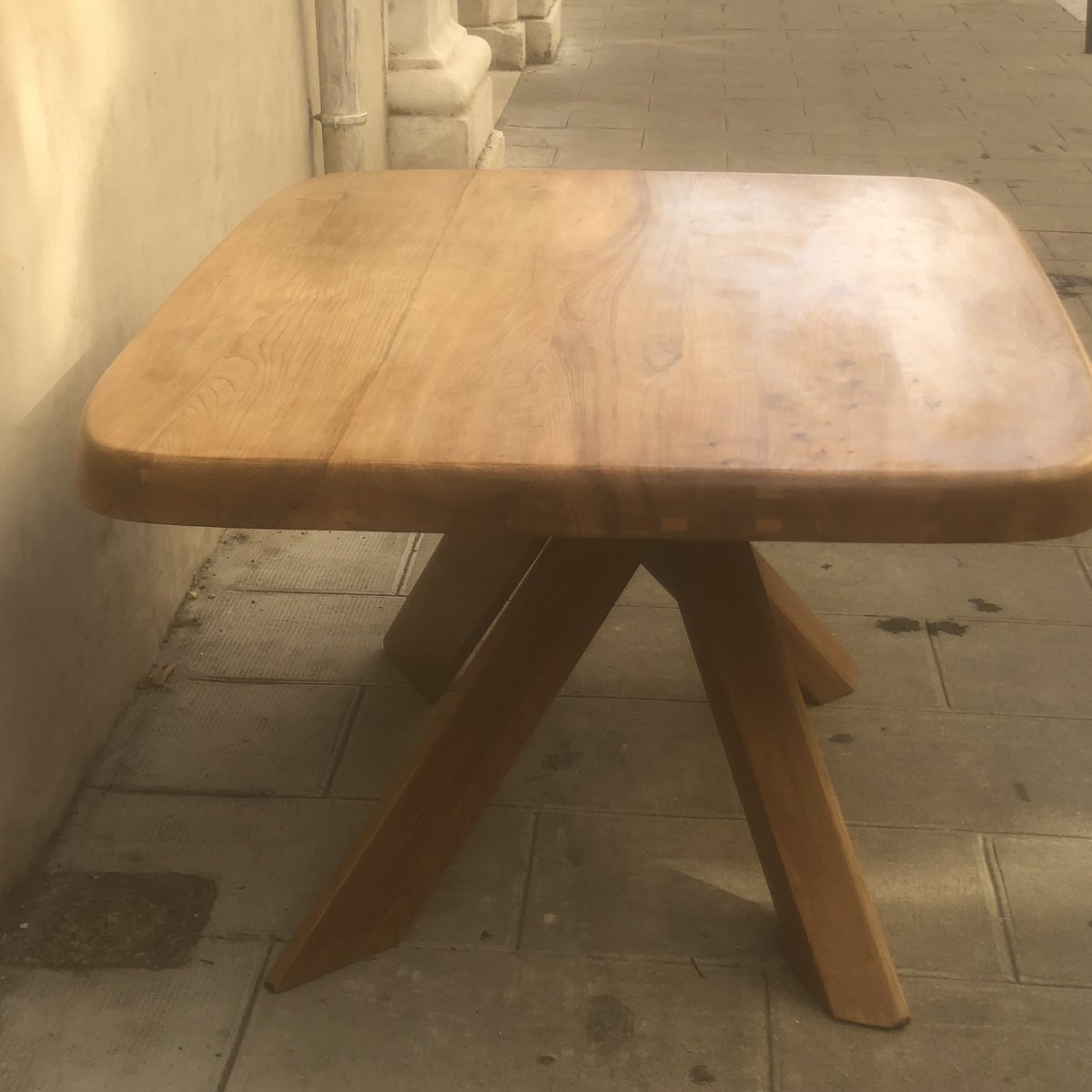 Pierre CHAPO GRANDE TABLE 10 couverts Modèle T35C ABAN 151 x 110 cm 1970 orme massif Seltz -photo-4