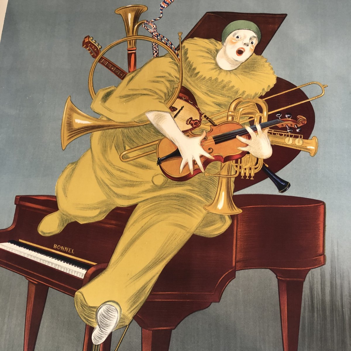 Betto Lotti 1894-1977 Rare Poster 1925 Music Bossard-bonnel Piano Violin Horn Orchestra 