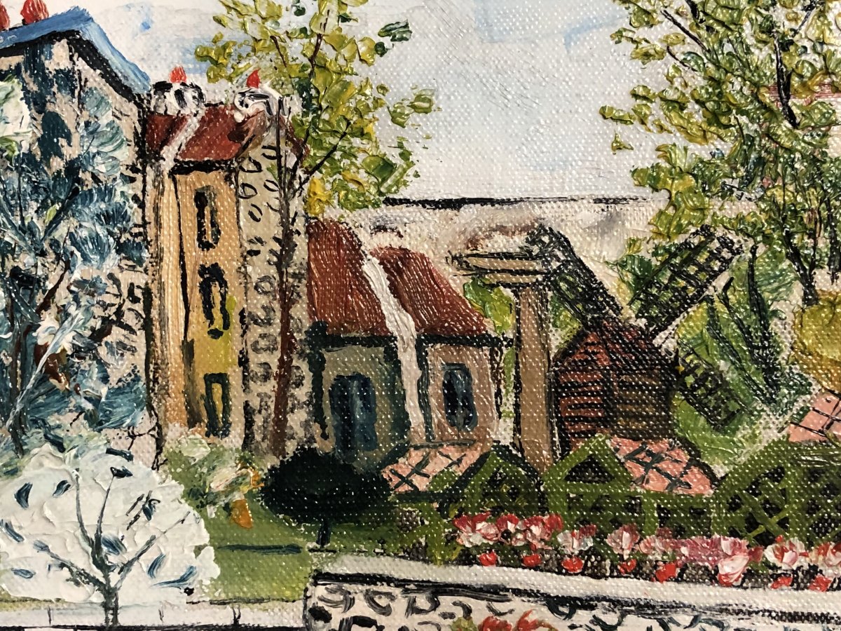 Elisée Maclet 1881-1962 Oil On Canvas Montmartre La Crémaière Place Du Tertre Paris-photo-4