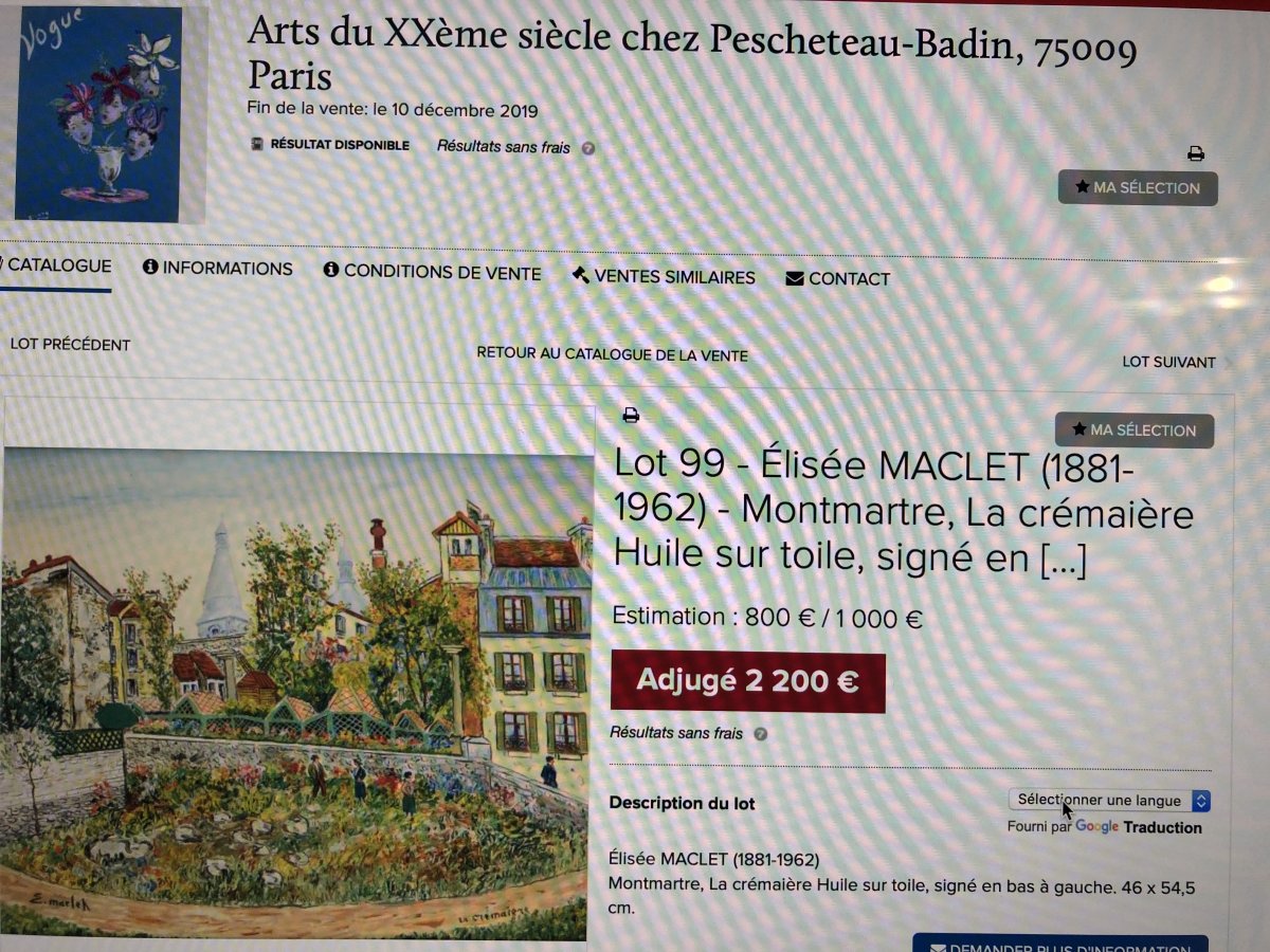 Elisée Maclet 1881-1962 Oil On Canvas Montmartre La Crémaière Place Du Tertre Paris-photo-6