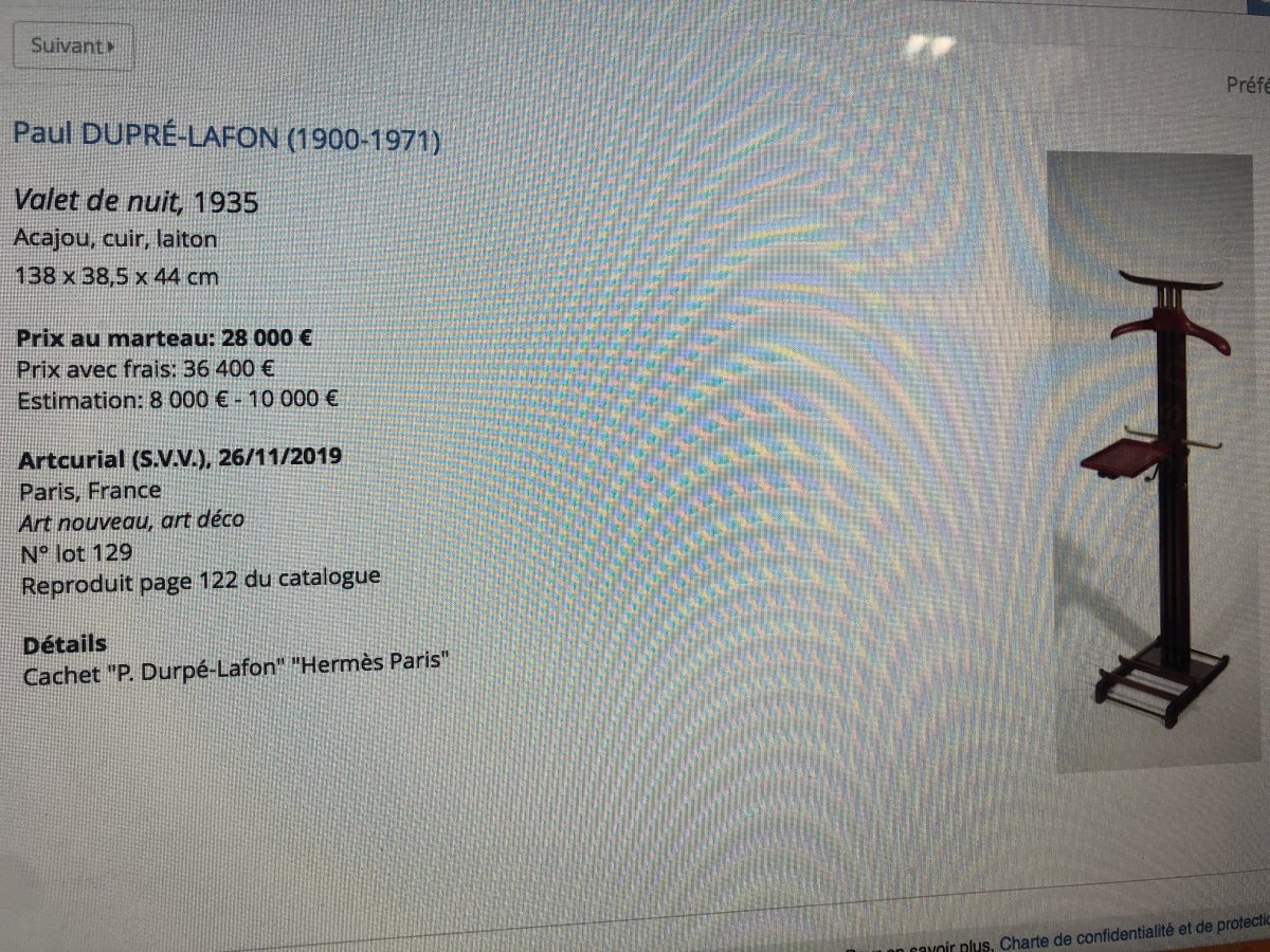 Paul DUPRÉ-LAFON 1900-1971 Rare valet de nuit 1935 acajou et métal doré Dupre Lafon-photo-8
