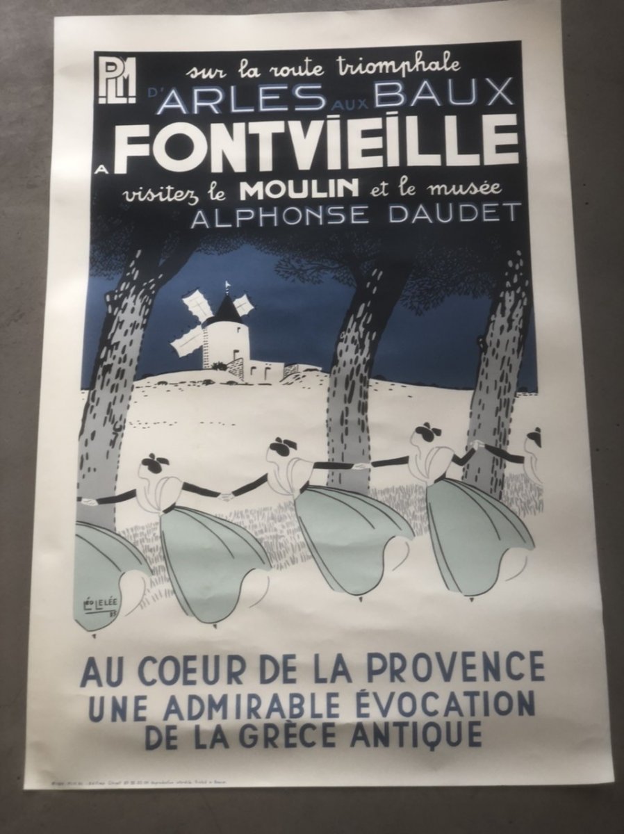 Léo Lelée Ancienne Affiche PLM Fontvieille 93 X 63 Cm Alphonse Daudet-photo-3